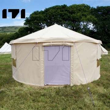 Family Canvas Cotton Glamping Mongolian Yurt Tent for Sale