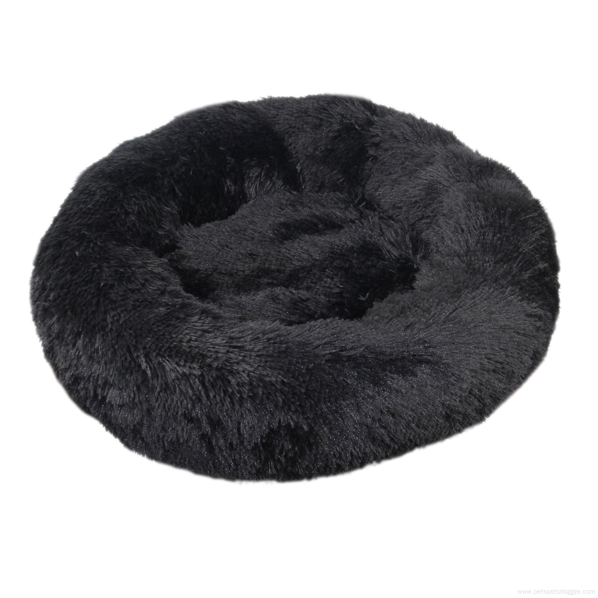 eco-friendly long plush round washable dog beds