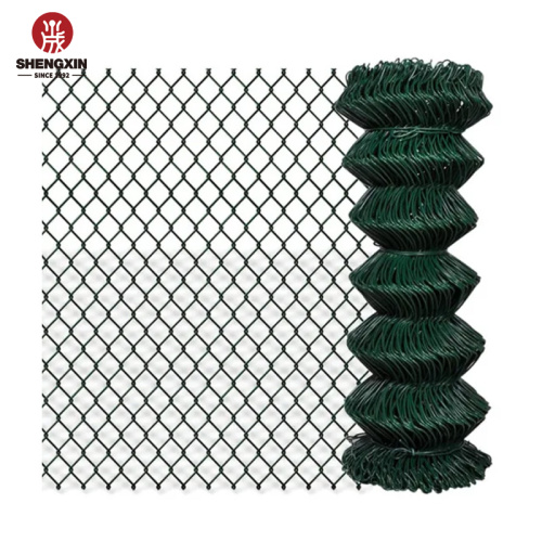 Mesh 50x50mm PVC bersalut pagar pautan rantai yang digunakan