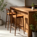 Hot Sales Bar Chair Light Luxury Design Solid Wooden Bar Stool Furniture Chairs Modern Soft Bag High Chair