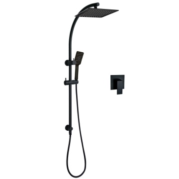 Watermark Matte Black 2-in-1 Twin Shower Set with Rainfall Shower Head