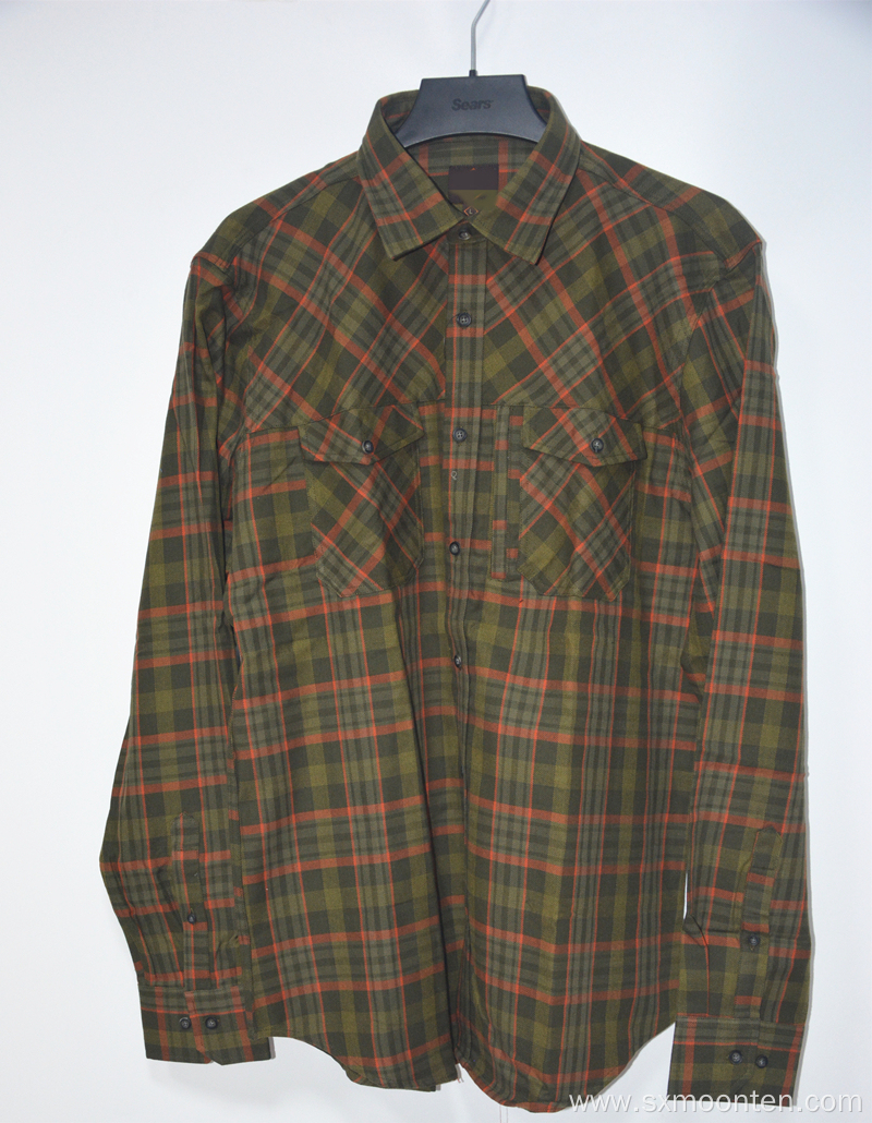 Wholesale Plaid Button Long Sleeve Mens Flannel Shirt