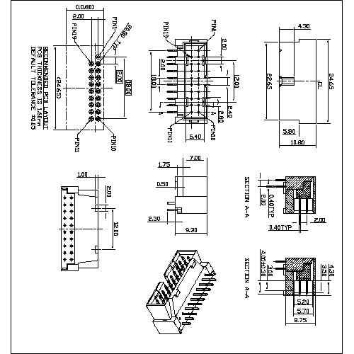 IDC3M03 3-3.0 IDC 19P Male Right Angle Dip Type 