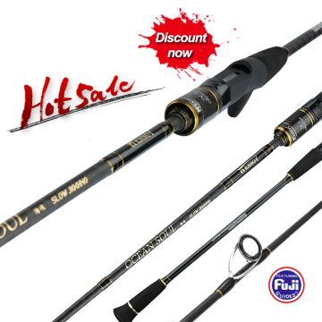 Bassmaster Fuji Parts High Carbon Slow Jigging Fishing Rod for Sea Fishing