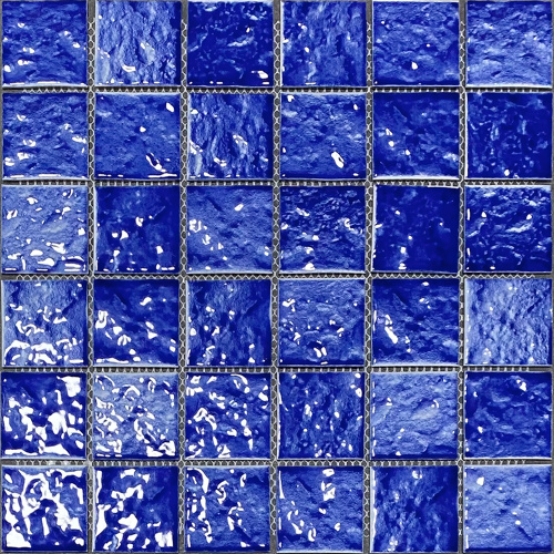 Мозаичный бассейн в стиле керамической волны голубые плитки