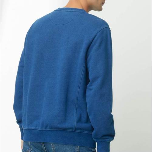 Mens Fashion Cotton Indigo Long Sleeve Pullover Sweatshirts