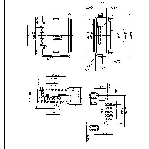 MUFM17 17-MIcro USB 5P F AB TYPE WITH LOCATING PEGS 