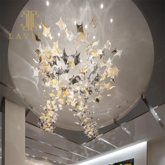 Modern Hanging Large Colorful Crystal Hallway Chandelier