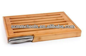 Bamboo Bread Cutting Board With Knife