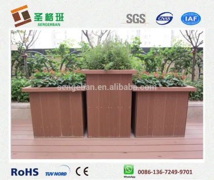 wood plastic composite outdoor flower pot / park flower pot