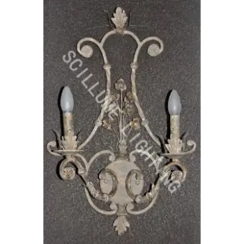 Vintage lighting fixtures 2 light dirty-look iron wall lamp scones