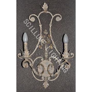 Vintage lighting fixtures 2 light dirty-look iron wall lamp scones