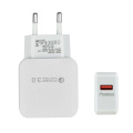 Bärbar 18W Plug 1-Port QC3.0 USB väggladdare