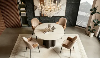 Elegant Round Sintered Stone Dining Table