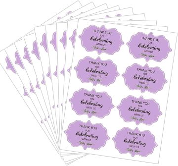 Wedding Favor Stickers - Adhesive Thank You Labels for Party Supplies
