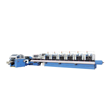 Saddle Stitching Machine with Three Knife Trimmer" could be simplified to "Saddle Stitcher with Three Knife Trimmer" for a search engine title. However, if you want it as one concise term, it might be challenging due to its specific nature. An alternative