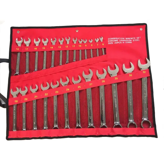 8-32mm Chrome Vanadium Steel Combination Wrench Set