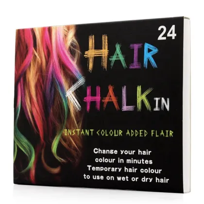 Non Toxic 24 Pc Fashion Colours Temporary Hair Chalk
