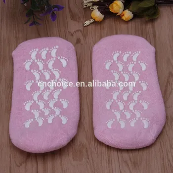 mircro-fabric and feather yarn quality gel silicone sock for spa use