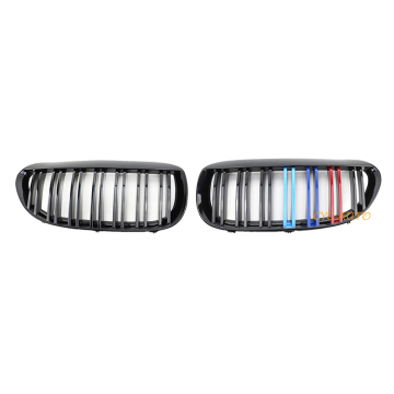 BMW 6 Series E63 2006-2010 M Podwójna lśnienie czarna nerka przednia kratka zderzaka - materiał ABS
