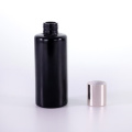 Flat Shoulder Black Glass Bottle with Screw Cap