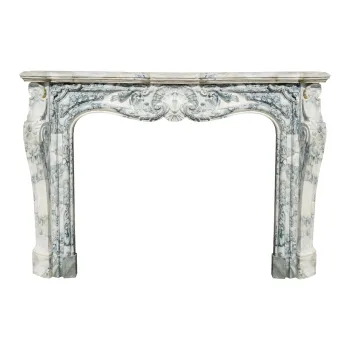 Customizable Indoor Marble Fireplace Mantel with Green Veins