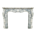Customizable Indoor Marble Fireplace Mantel with Green Veins