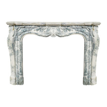 Customizable Indoor Marble Fireplace Mantel with Green Veins