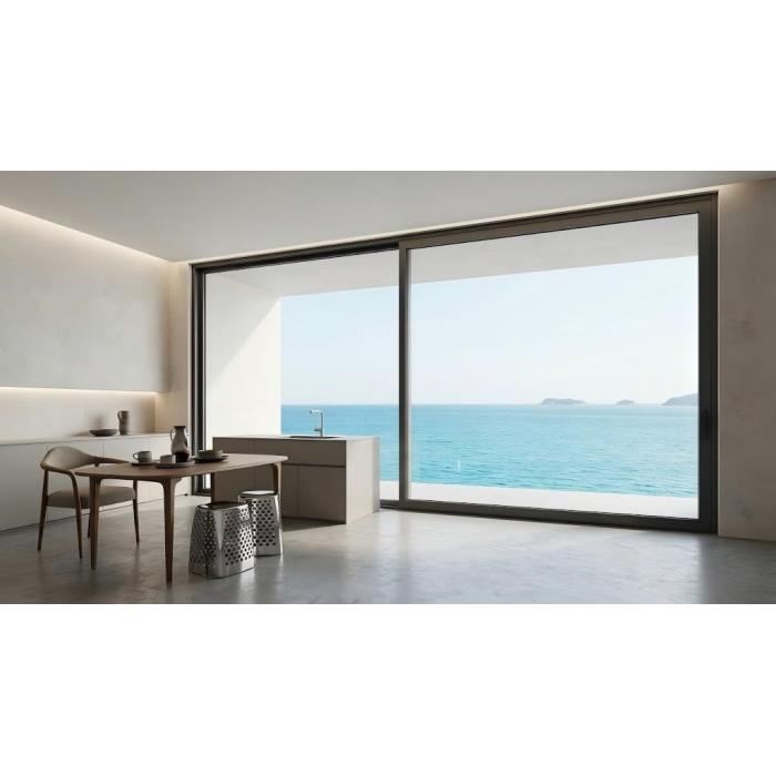 Sistema inteligente de porta deslizante de alumínio com ruptura térmica