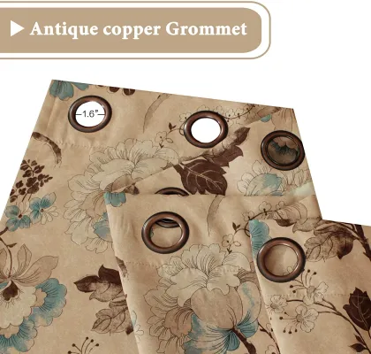 Vintage Floral Blackout Curtains