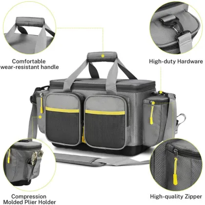Multi-functional Fishing Tackle Bag Waist Pack Fishing Lures Tackle Gear Utility Storage Bag Travel Fishing Tote Bag