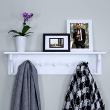 5 Hooks Mdf Rustic Coat Rack Wall Mounted