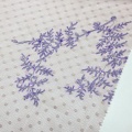 Polyester Stickereispitze Mesh Stoff mit purpurroter Paillette