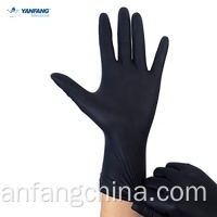 Gants en nitrile jetable noire sans poudre pour médical