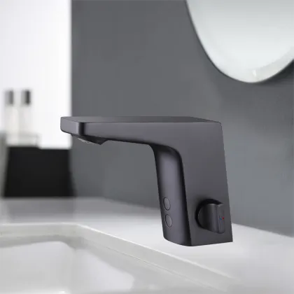 Modern Single Hole Deck Mounted Induction Motion Sensor Bathroom Faucet