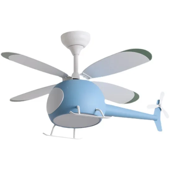 Children's Bedroom Ceiling Fan Light: Helicopter and Plane Models