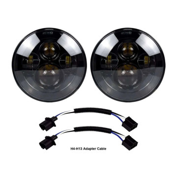 Faróis de LED de lentes defumadas para