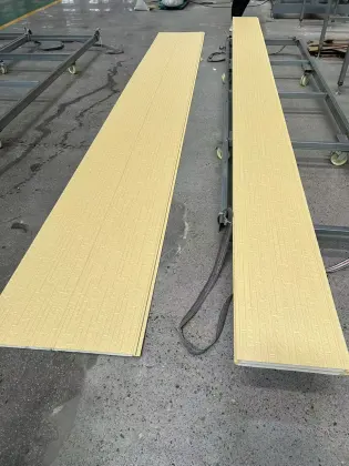 Yellow Long Stone Brick Pattern Metal Exterior Wall Insulation Decorative Panel