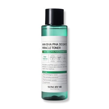 30 Days Miracle: SOME BY MI Korea's AHA, BHA, PHA 150ml Toner for Chemical Exfoliation in Men's Skin Care and Acne Treatment
