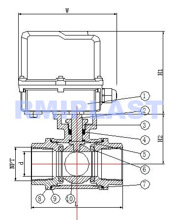 three way electric ball valve