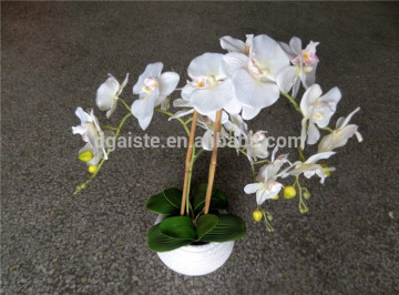 1ft to 2ft Height decorative home decor cheap artificial orchid white black blue potted plants fabric flowers ELH04 1601
