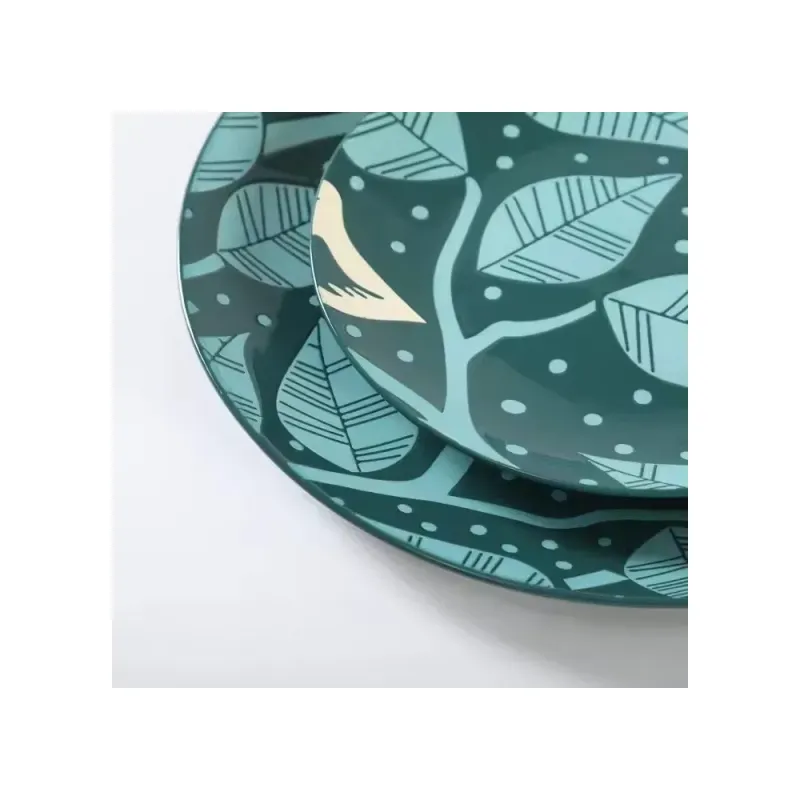 Hot Selling Dinner Set with Pad Printing and Color Glaze Stoneware Ceramics