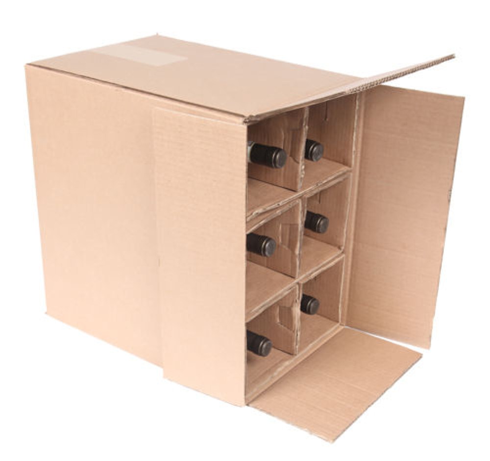 6 Bottle Cardboard Wine Box