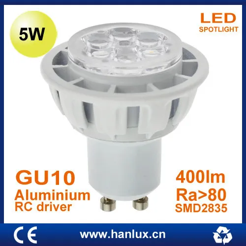GU10 5W 400lm 38degree RC driver LED bulb