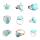 Assortis de perles turquoise anneaux de chouette en forme de chouette turquoise ring