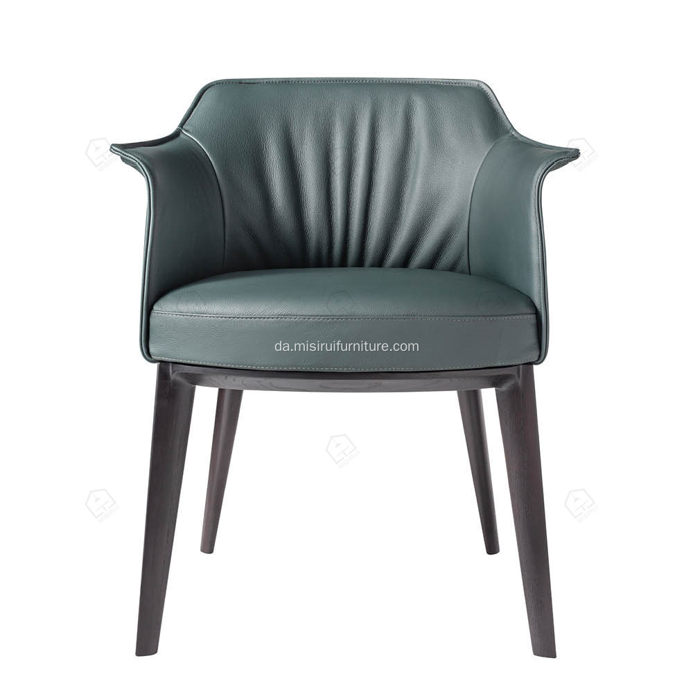 Italiensk minimalistisk grøn læder enkelt Archibald -stole