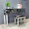 Clear Mirror Geometric Pattern Console Table