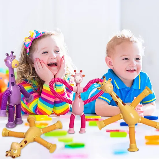 Interactive Novelty Toys: Explore Creative Sound Pops Tubes, Telescopic Giraffes, and Suction Cup Toys for Kids