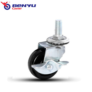 3 Inch Hard Rubber Stem Casters with Brake