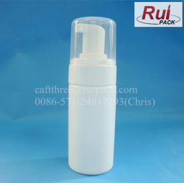 HDPE white plastic hand washing sanitizer foam bottle 100ml, 43mm foam pump bottle